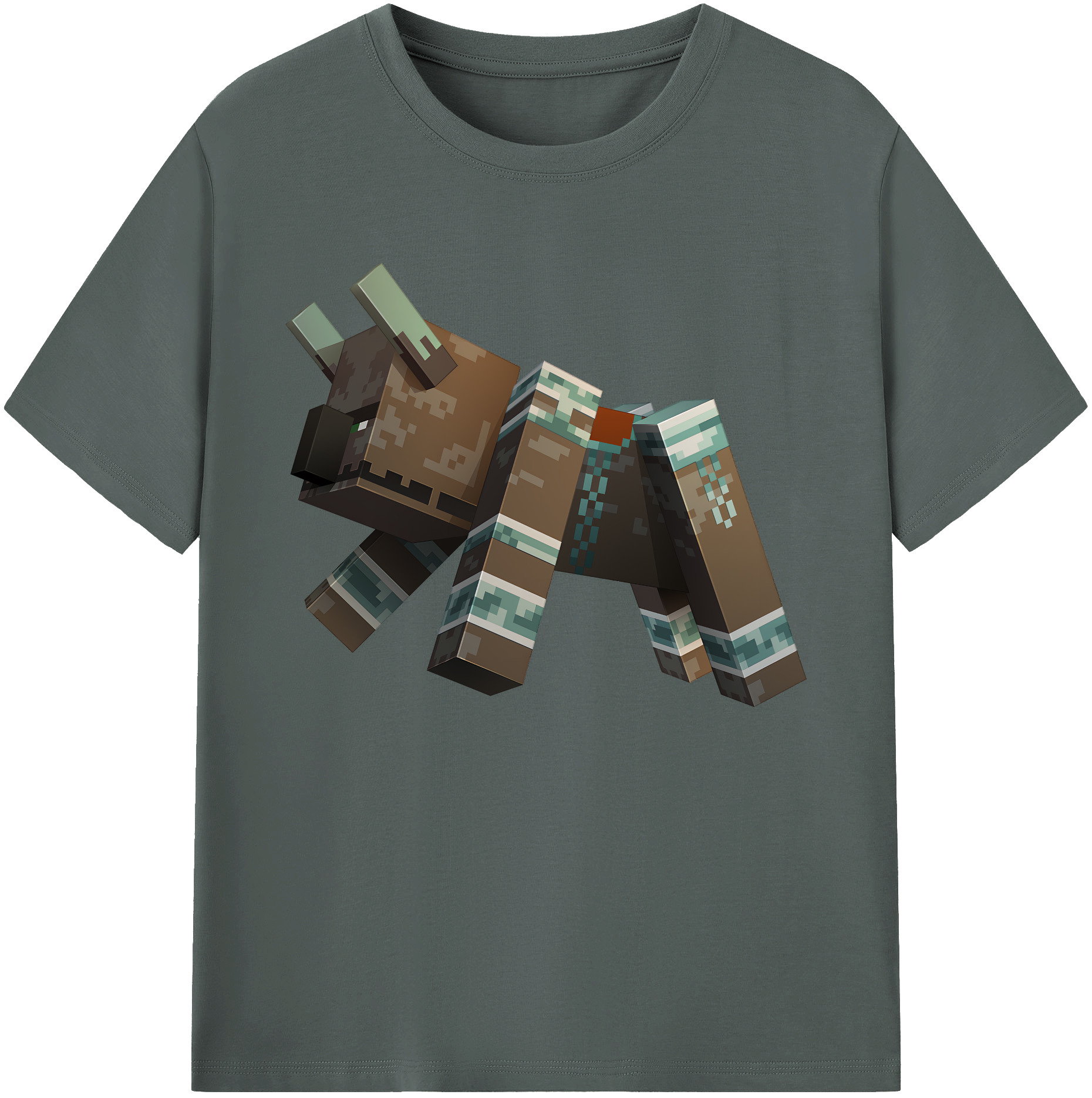（画像用） マインクラフト ブロックの世界 Minecraft MC Block world 綿100％ メンズ半袖Tシャツ｜肌触りやわらか＆通気性